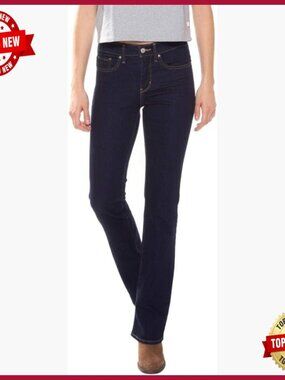 Plus-Size Bootcut Jeans with Tummy-Slimming Panel, Stretch Denim